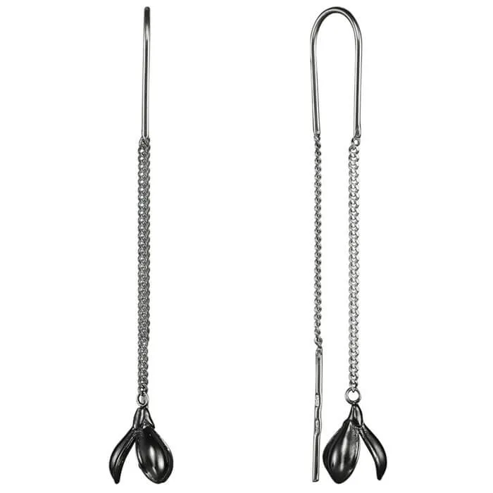 Серьги Крокусята черные