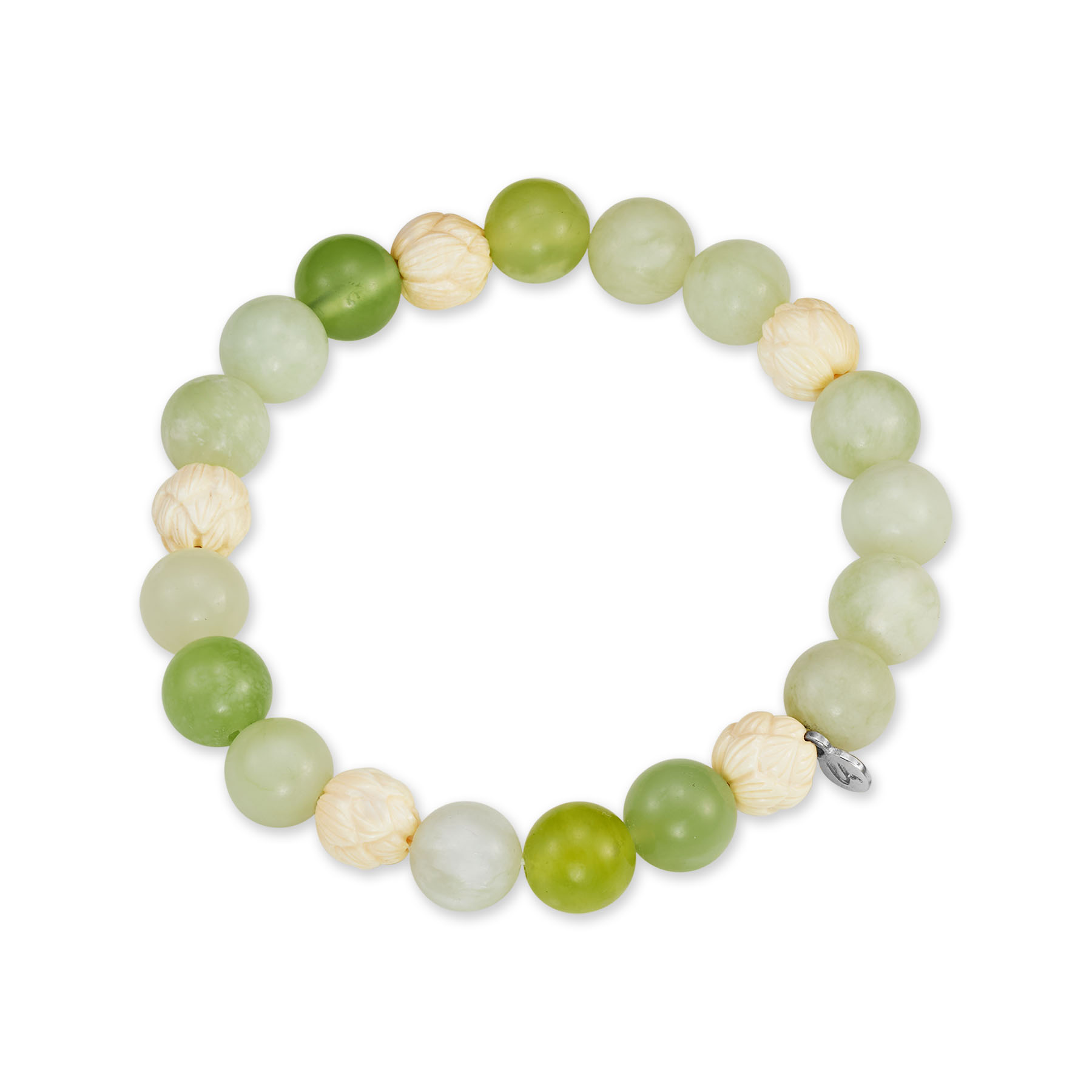 Браслет с бивнем мамонта и жадеитом